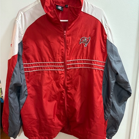 NFL Red and Gray Buccaneers Windbreaker Jacket - Picture 1 of 5